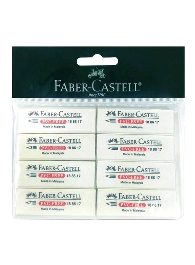 طقم محايات من 8 قطع أبيض