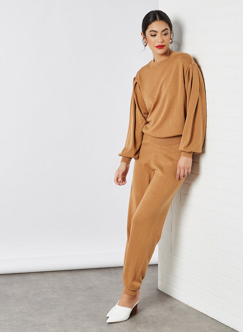 VERO MODA Muri Knit Pants Tobacco Brown  - Image 2