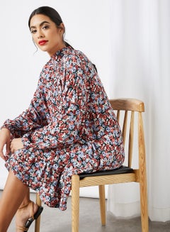 Y.A.S Carlton Mini Dress Black Flower Aop  - Image 2