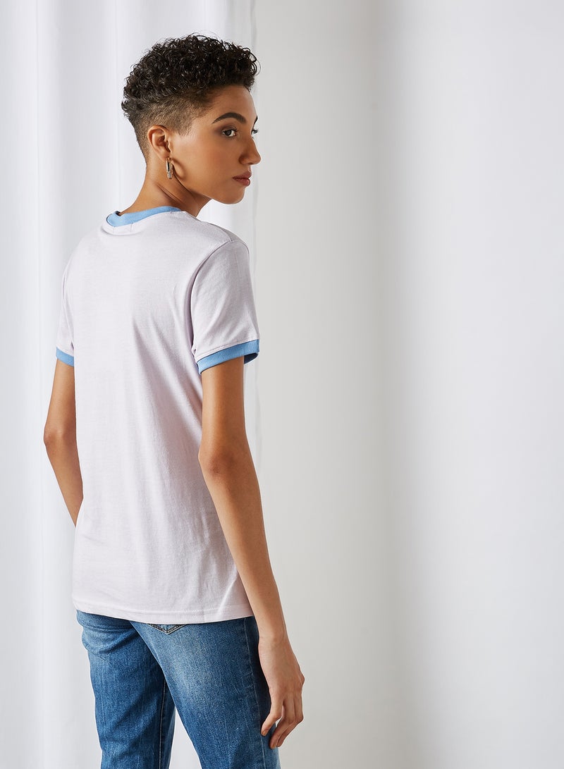 BRAVE SOUL Embroidered Patch T-Shirt White/Blue/Black  - Image 2