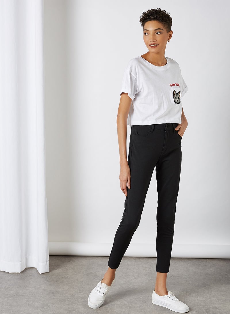 BRAVE SOUL Pocket Embroidered T-Shirt White  - Image 3