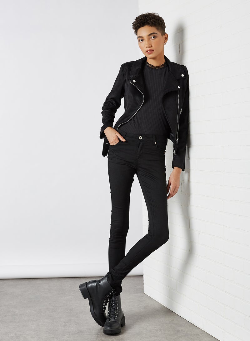 BRAVE SOUL - Lace Detailed T-Shirt Black - Image 1