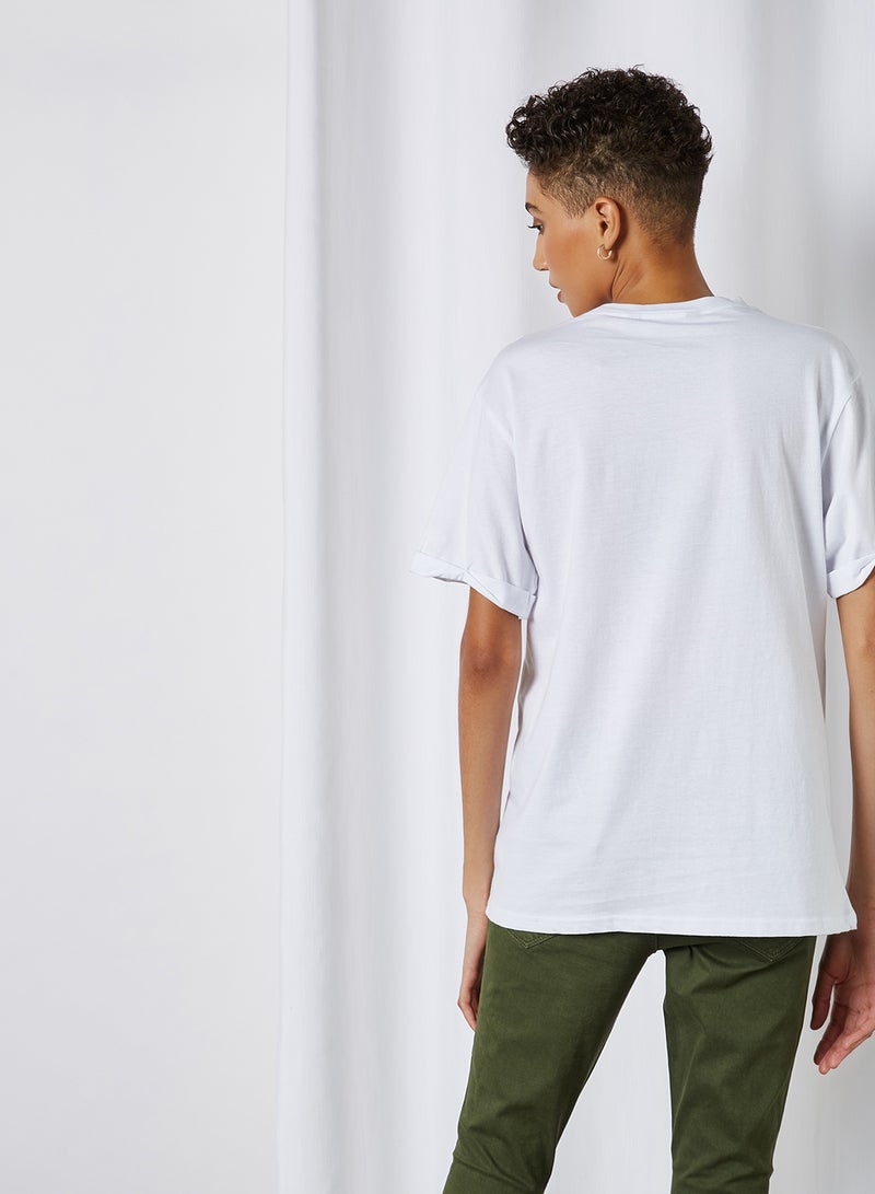 BRAVE SOUL Front Text T-Shirt White/Black  - Image 2