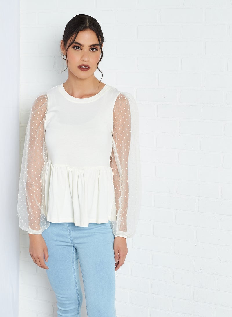 PIECES - Rillie Organa Blouse Cloud Dancer - Image 1