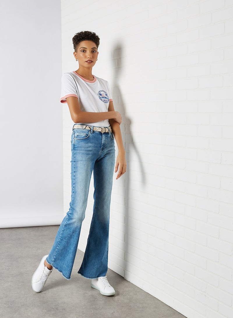 BRAVE SOUL Embroidered Patch T-Shirt White / Rose  - Image 2