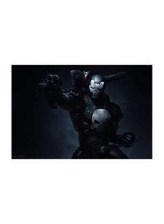 Punisher X War Machine Themed Wall Print With Frame Black/White 100x67x3.5cm