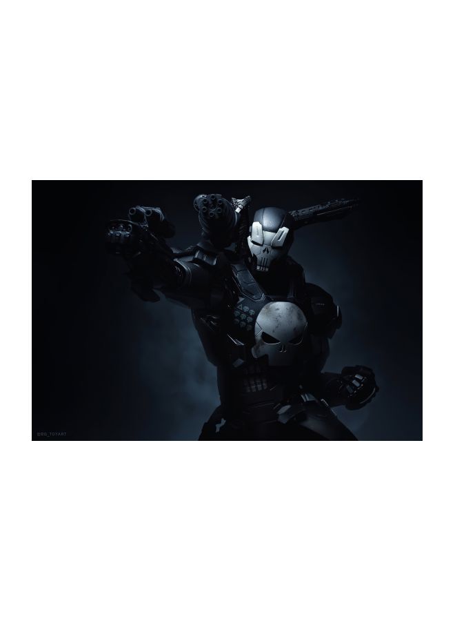 Generic - Punisher X War Machine Themed Wall Print With Frame Black/White 100x67x3.5cm - Image 1