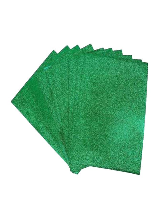 CHIISEN GLITTER NON-ADHESIVE EVA FOAM A4X2MM-GREEN 10pcs Per pack Green