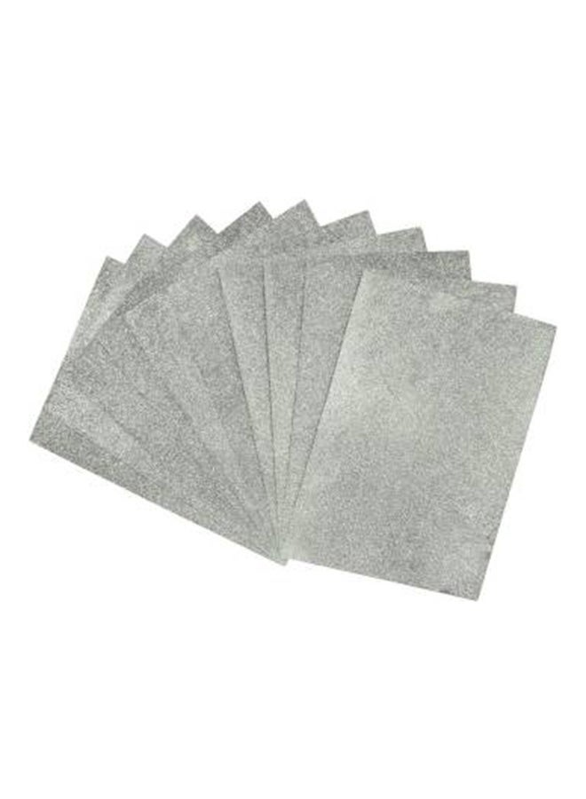 CHIISEN GLITTER NON-ADHESIVE EVA FOAM A4X2MM-SILVER 10pcs Per pack Silver - Image 1