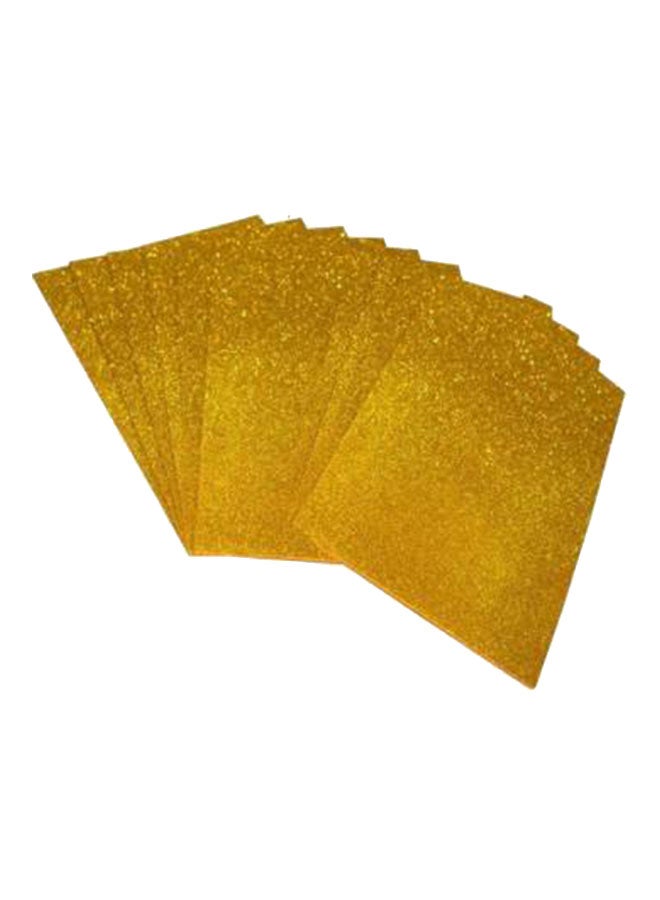 مجموعة إسفنج من "إيفا" EVA لامع وغير لاصق مقاس A4 مكونة من 10 قطع . ذهبي - Image 1