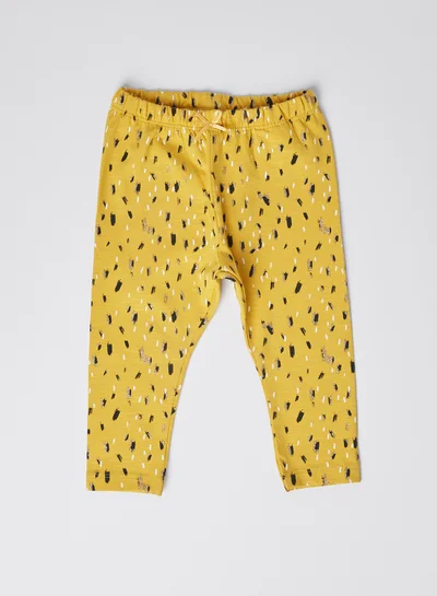 NAME IT Kids Printed Leggings Spicy Mustard