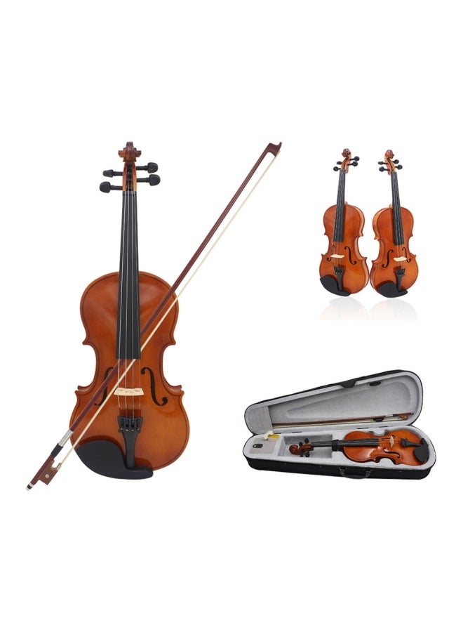 كمان صوتي طبيعي من خشب التنوب الصلب وقشرة خشب القيقب مع حقيبة من القماش - Image 3