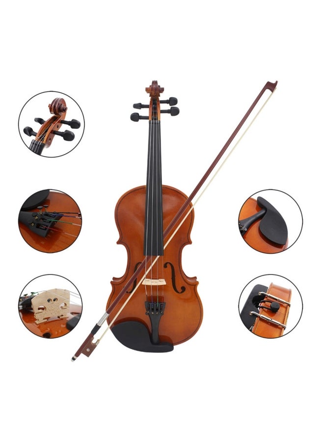 كمان صوتي طبيعي من خشب التنوب الصلب وقشرة خشب القيقب مع حقيبة من القماش - Image 2