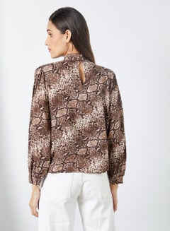 High Streets Animal Printed Top Brown/White  - Image 4