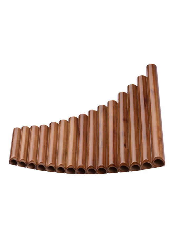 Generic - 15 Pipe Pan Flute G Key Pan Pipes Natural Bamboo Panpipes Chinese Traditional Woodwind Instrument With Carry Bag - Image 1