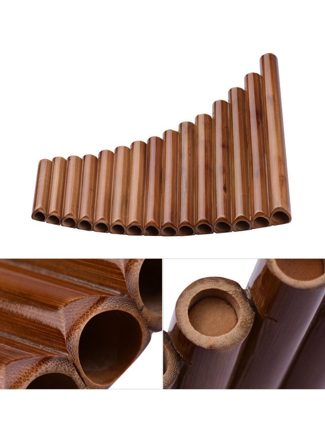 Generic - 15 Pipe Pan Flute G Key Pan Pipes Natural Bamboo Panpipes Chinese Traditional Woodwind Instrument With Carry Bag - Image 1