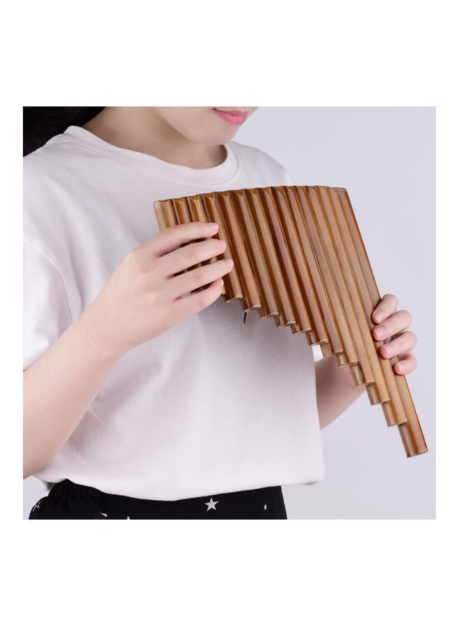Generic - 15 Pipe Pan Flute G Key Pan Pipes Natural Bamboo Panpipes Chinese Traditional Woodwind Instrument With Carry Bag - Image 1