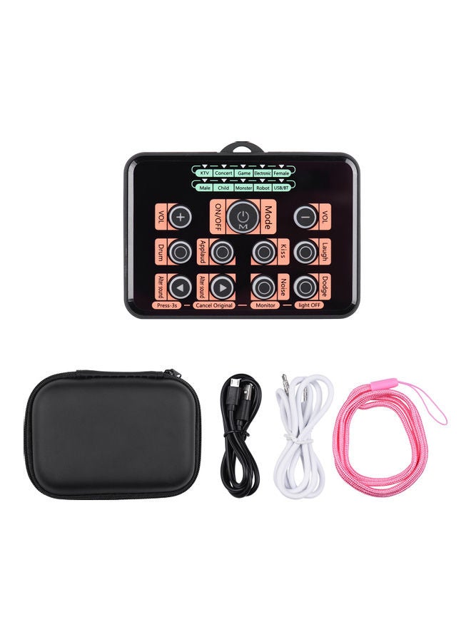 Sk5 Upgraded Version Multi-functional Dsp Sound Card Voice Changer With 8 Changing Voices 5 Atmosphere Effects Wireless Bt Accompaniment Universal For Mobile Phone And Computer