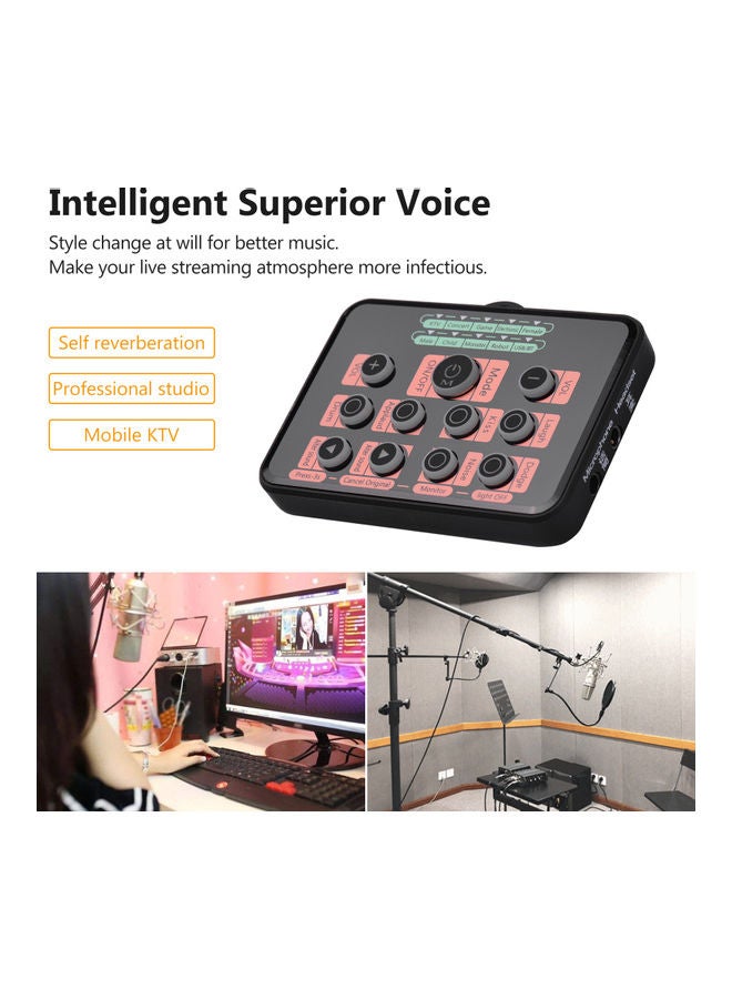 Sk5 Upgraded Version Multi-functional Dsp Sound Card Voice Changer With 8 Changing Voices 5 Atmosphere Effects Wireless Bt Accompaniment Universal For Mobile Phone And Computer