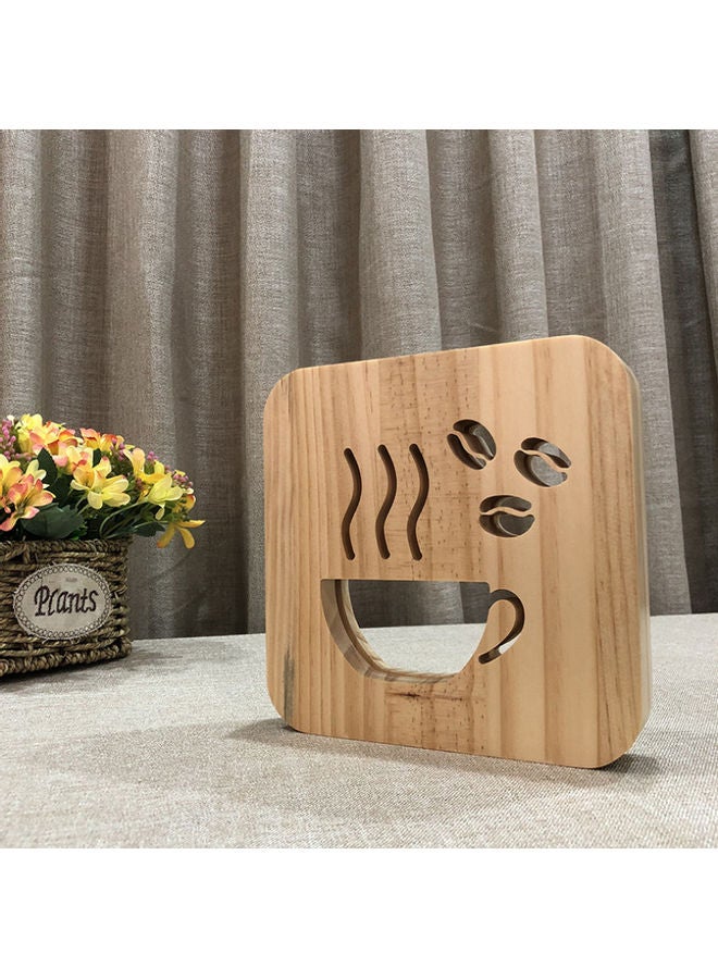 Beauenty Coffee Shaped Hollow Table Lamp Brown 19x19cm - Image 2
