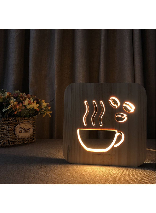 Beauenty Coffee Shaped Hollow Table Lamp Brown 19x19cm - Image 5