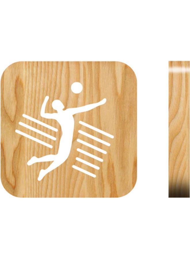 بيوينتي مصباح طاولة مفرغ على شكل لاعب بني 19x19سم - Image 1