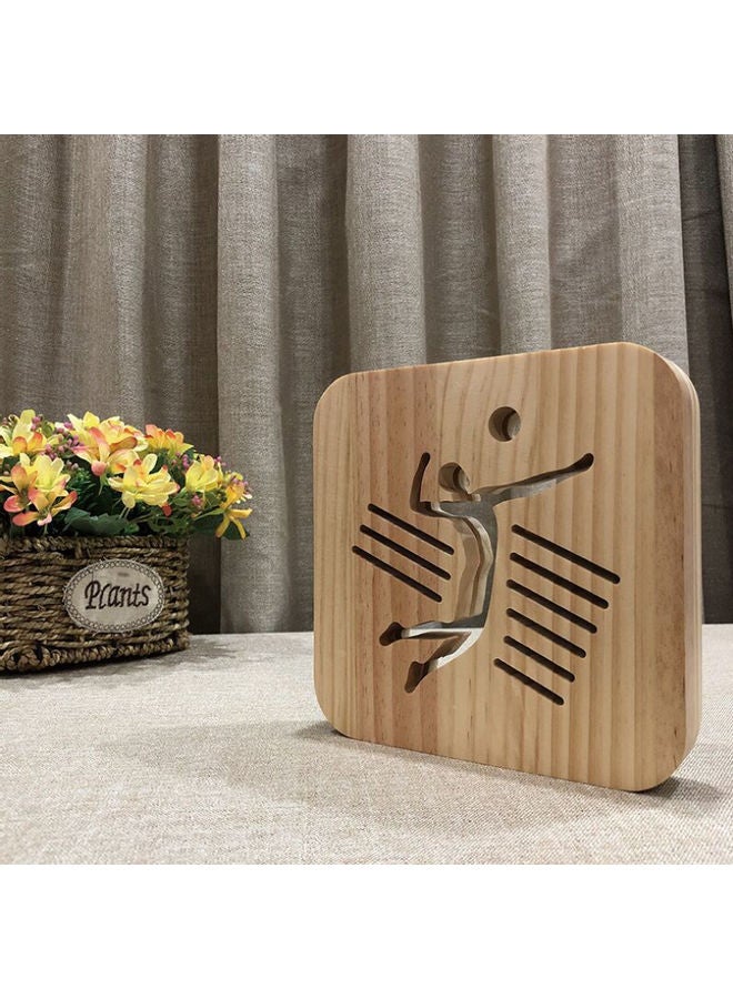 بيوينتي مصباح طاولة مفرغ على شكل لاعب بني 19x19سم - Image 2