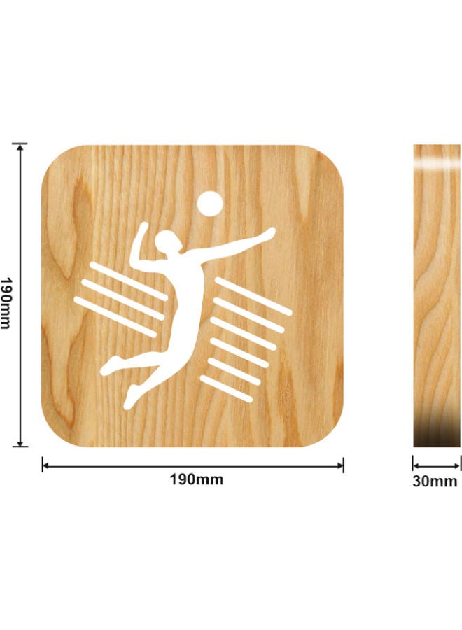 بيوينتي مصباح طاولة مفرغ على شكل لاعب بني 19x19سم - Image 3