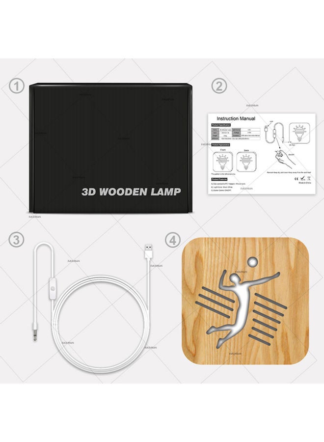 بيوينتي مصباح طاولة مفرغ على شكل لاعب بني 19x19سم - Image 4