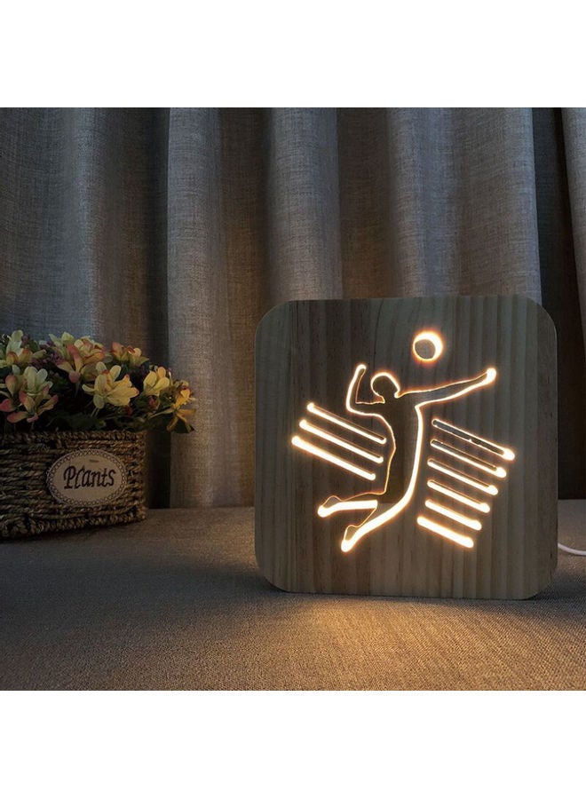 بيوينتي مصباح طاولة مفرغ على شكل لاعب بني 19x19سم - Image 5