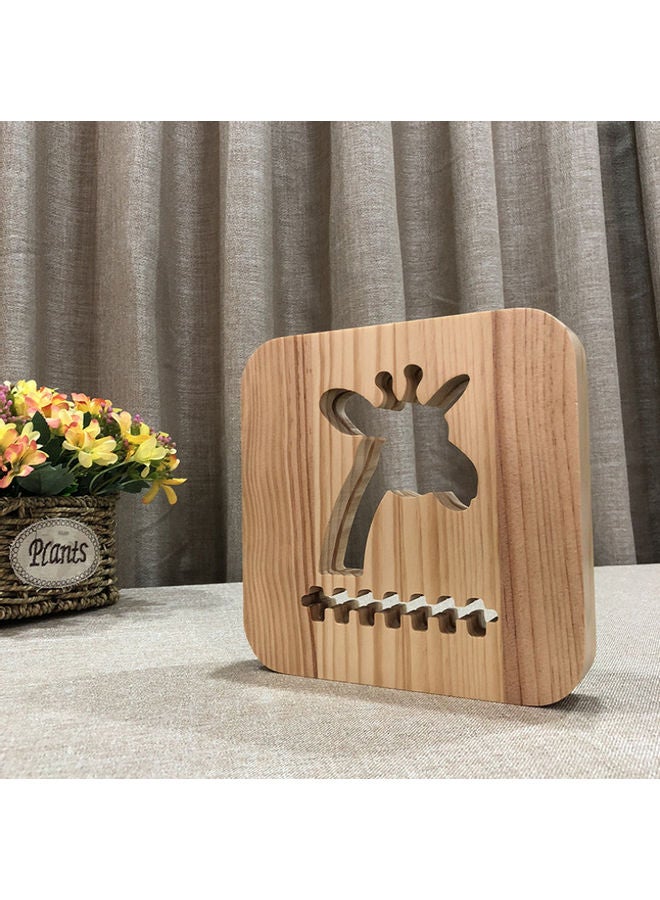 Beauenty Giraffe Shaped Hollow Table Lamp Brown 19x19cm - Image 2