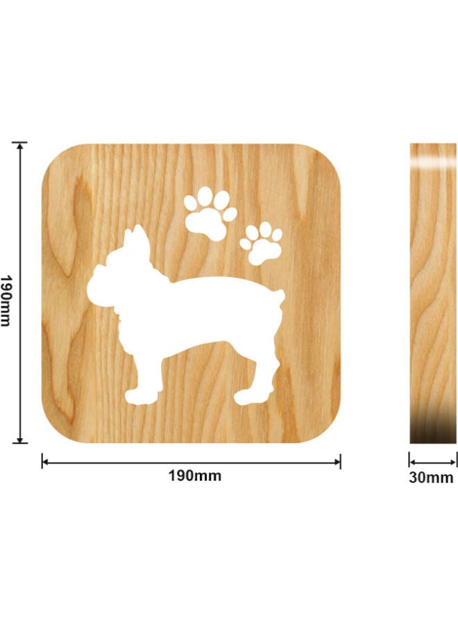 بيوينتي مصباح طاولة بتصميم مفرغ على شكل كلب بني 19x19سم - Image 3