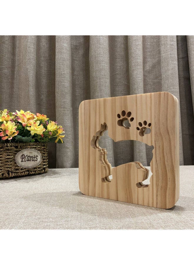 بيوينتي مصباح طاولة بتصميم مفرغ على شكل كلب بني 19x19سم - Image 2