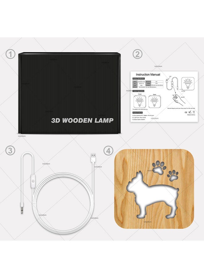 بيوينتي مصباح طاولة بتصميم مفرغ على شكل كلب بني 19x19سم - Image 4