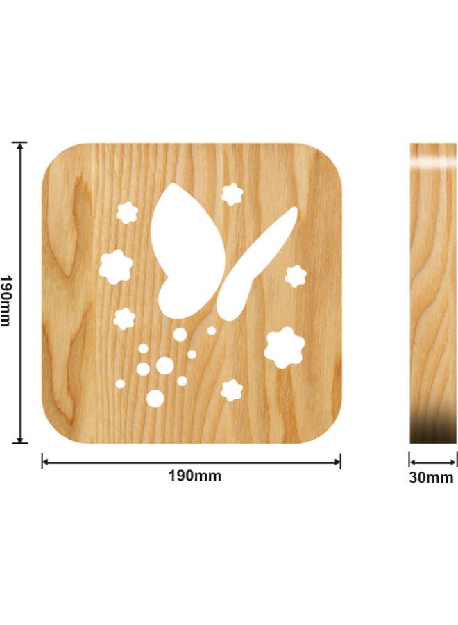 بيوينتي مصباح طاولة بتصميم مفرغ على شكل فراشة بني 19x19سم - Image 3