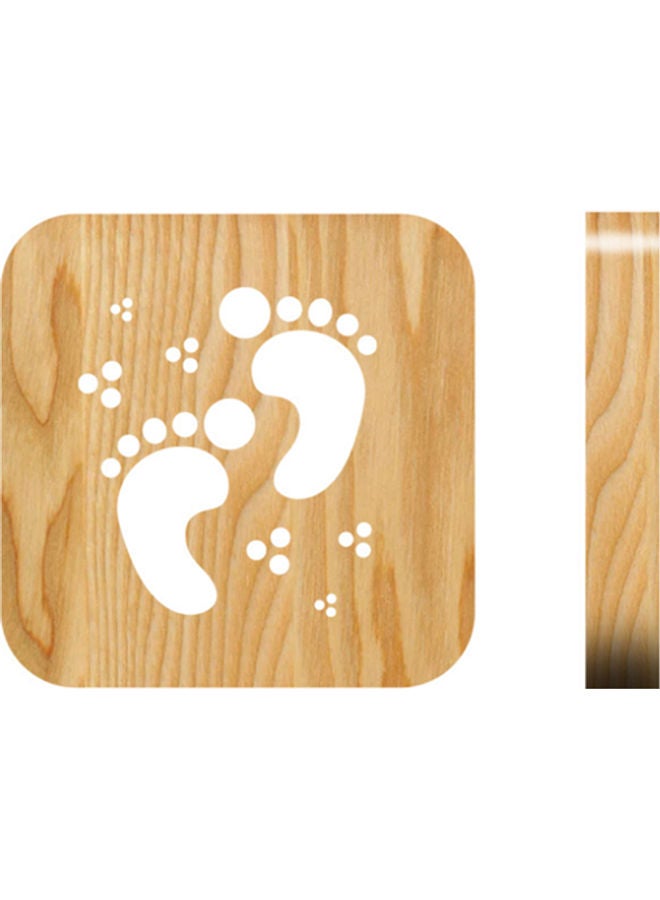 بيوينتي مصباح طاولة بتصميم مفرغ على شكل آثار أقدام بني 19x19سم - Image 1