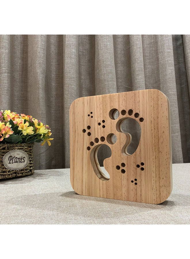 بيوينتي مصباح طاولة بتصميم مفرغ على شكل آثار أقدام بني 19x19سم - Image 2