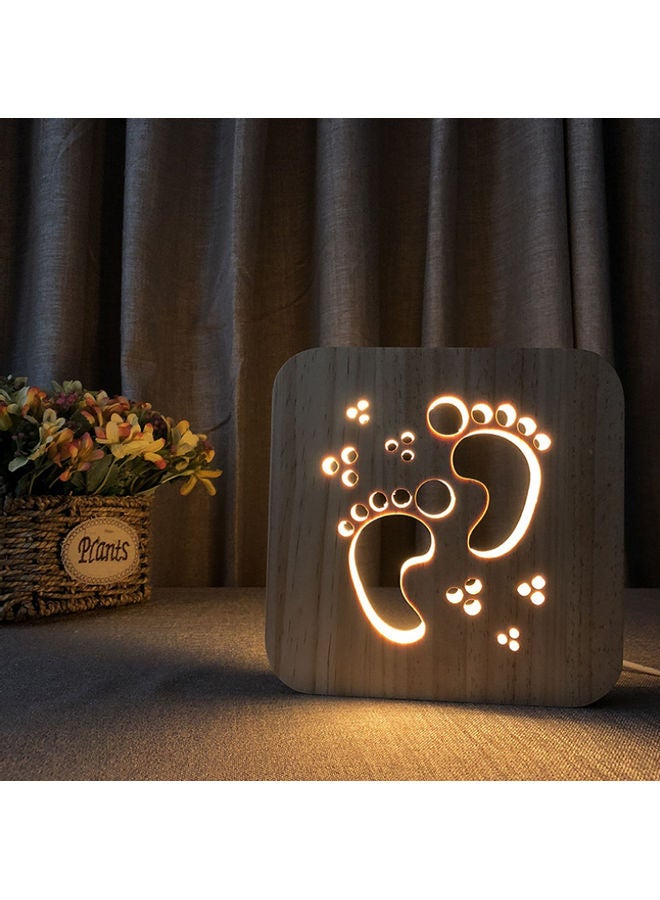 بيوينتي مصباح طاولة بتصميم مفرغ على شكل آثار أقدام بني 19x19سم - Image 5