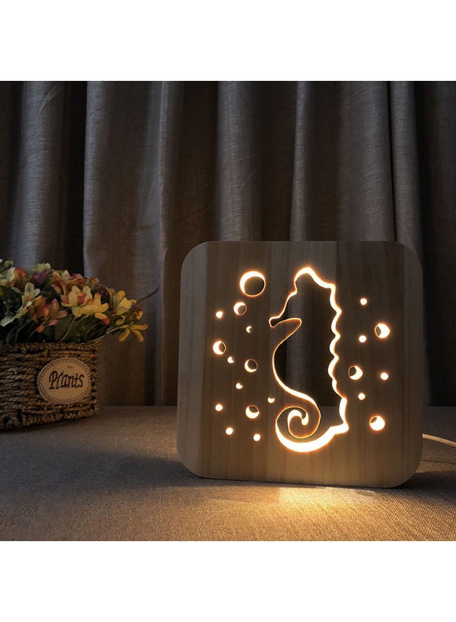 Beauenty Seahorse Shaped Hollow Table Lamp Brown 19x19cm - Image 5
