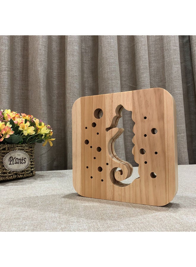 Beauenty Seahorse Shaped Hollow Table Lamp Brown 19x19cm - Image 2