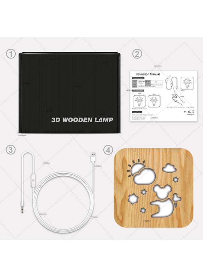 بيوينتي مصباح طاولة بتصميم مفرغ وشكل مبتكر بني 19x19سم - Image 4