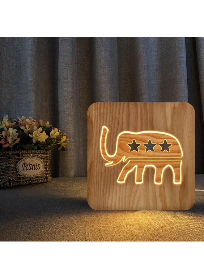 Beauenty Elephant Shaped Hollow Table Lamp Brown 19x19cm  - Image 5