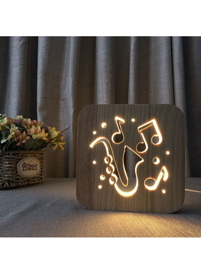 Beauenty Music Shaped Hollow Table Lamp Brown 19x19cm  - Image 5