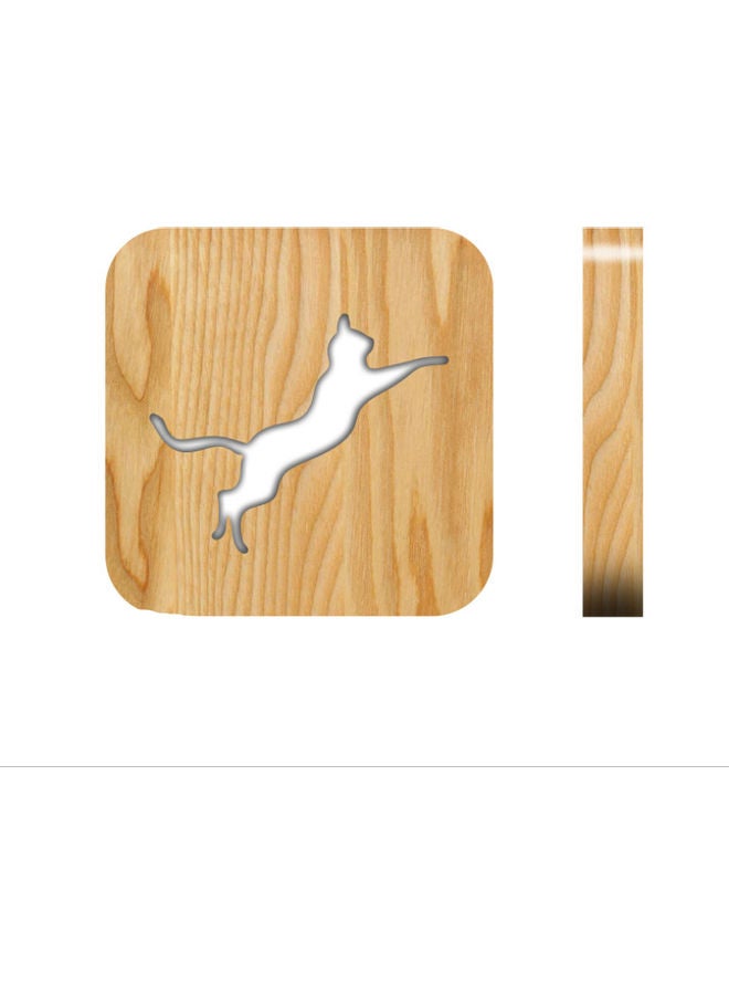 بيوينتي مصباح طاولة من الخشب الصلب بني 19x19سم - Image 1