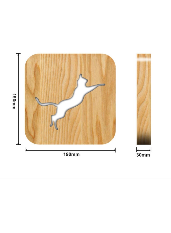 بيوينتي مصباح طاولة من الخشب الصلب بني 19x19سم - Image 2