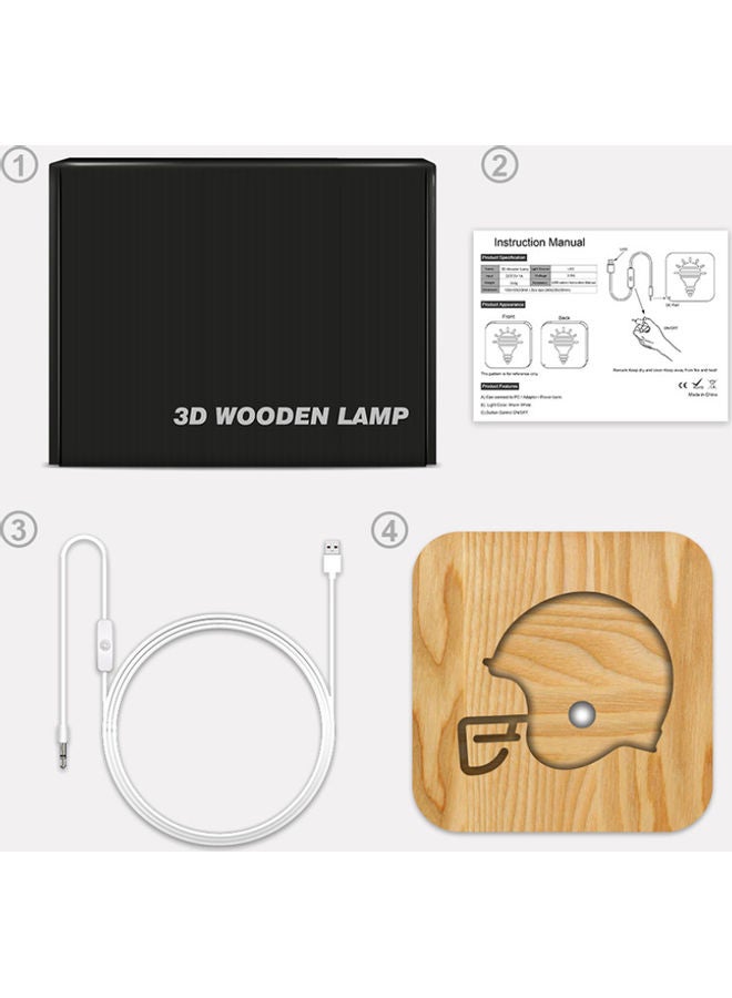 بيوينتي مصباح طاولة من الخشب الصلب بني 19x19سم - Image 4