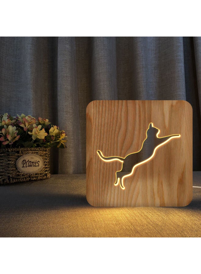 بيوينتي مصباح طاولة من الخشب الصلب بني 19x19سم - Image 5