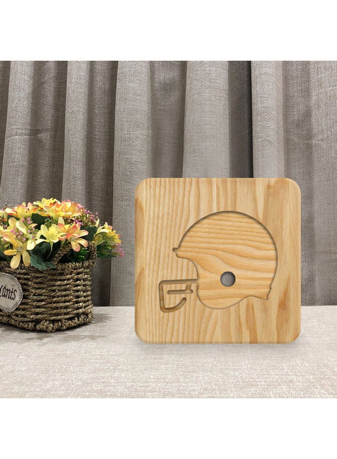 بيوينتي مصباح طاولة من الخشب الصلب بني 19x19سم - Image 3