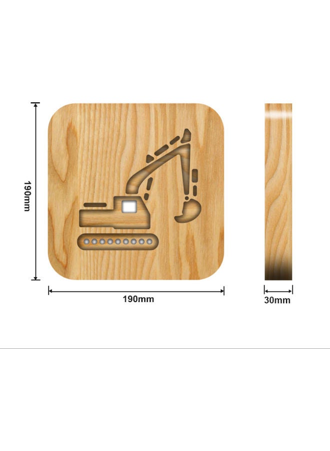 Beauenty Solid Wooden Table Lamp Brown 19x19cm - Image 2