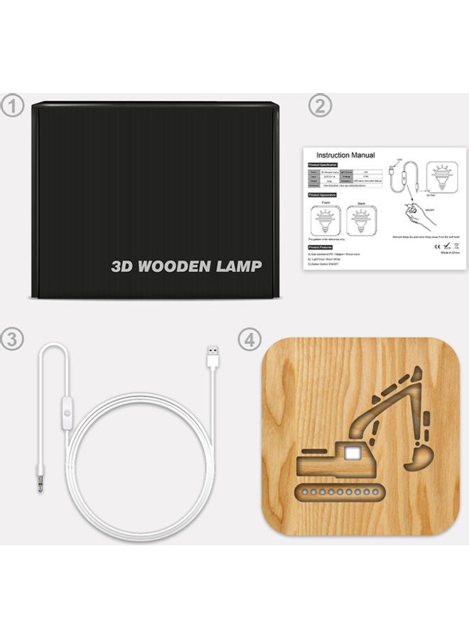 Beauenty Solid Wooden Table Lamp Brown 19x19cm - Image 4